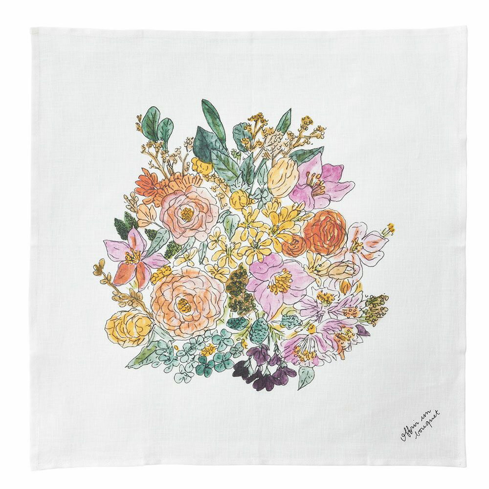 fog linen work フォグリネンワーク ハンカチ イザベルボワノ 春のお花 ブーケ 季...