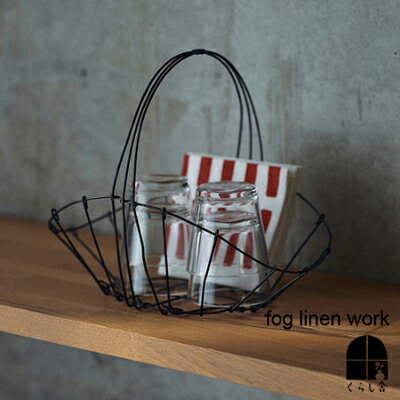 ギャザリングバスケット fog linen work フォグリネンワーク バスケット かご 収納 曲線 ワイヤーバスケット インテリアバスケット キッチン収納 鉄 金属 おしゃれ シンプル ナチュラル 北欧 インテリア キッチン ポイント・クーポン対象外 RSL