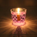 江戸キャンドル カラーキャンドル 苔 EDO candle 市松/青紫 大正浪漫硝子 kou×伝統工芸 江戸ガラス 手拭ハンカチ 正規品 ◆和雑貨/アロマ/ギフト/ルームフレグランス/ゼリー/ジェル/Candle