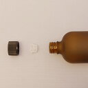 100ml 化粧瓶 内蓋付 穴なし フロスト加工ガラスボトル （茶色）or（半透明） 正規品 ◆詰め替え/アロマオイル/遮光瓶/調合 3