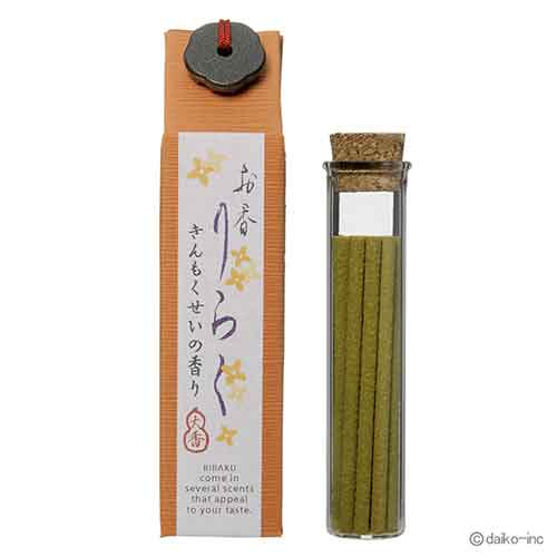 りらく お香りらく きんもくせい riraku insence osmanthus◆インセンス/スティック/コーン/空気浄化/incense/ルーム/アウトドア/フレグランス/芳香/アロマ/ギフト/プレゼント/香り/癒し/リラックス/fragrance/aroma/gift/room