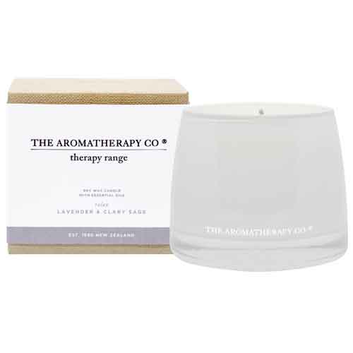 Therapy Range エッセンシャルソイキャンドル ラベンダー＆クラリセージ Essential Oil Candle Lavender & Clary Sage セラピーレンジ 正規品 ◆ろうそく/蝋燭/ルーム/消臭/ゆらぎ/フレグランス/芳香/アロマ/ギフト/プレゼント/香り/癒し