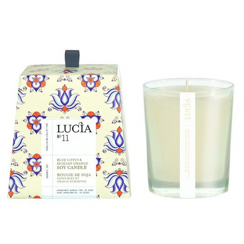 LUCIA Collection ソイキャンドル レギュラー No.11 ブルーロータス＆シシリアンオレンジ ピュアリビング Pureliving ルシアコレクション◆Soy Candle/ルームフレグランス/アロマキャンドル●【P15Aug15】【香りの贈り物】