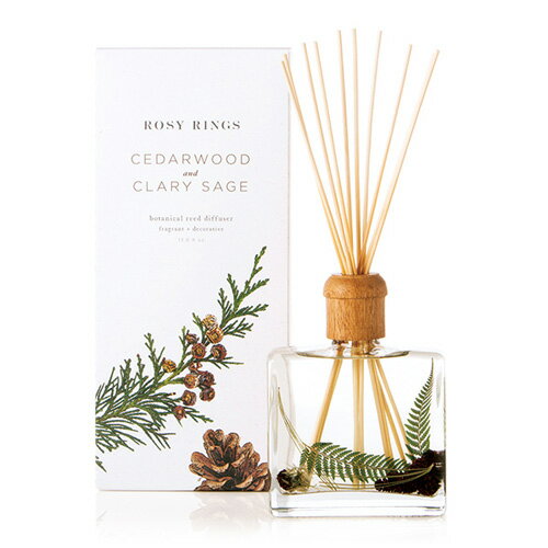 【11月下旬頃入荷予定】Rosy Rings ボタニカルディフューザー シダーウッド&クラリセージ Cedarwood ＆ Clary sage BOTANICAL DIFFUSER ロージーリングス 正規品 ◆ホームフレグランス/芳香/アロマ/fragrance/スティック/ドライフルーツ/フラワー【送料無料】