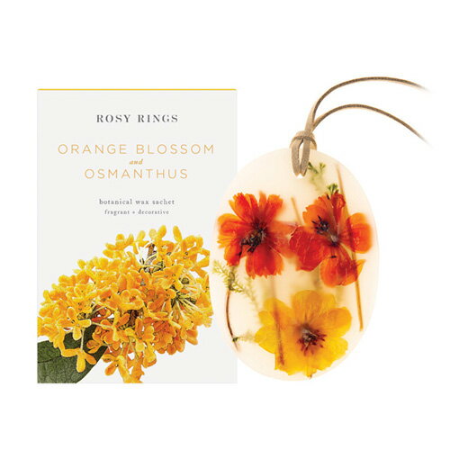 ボタニカ アロマグッズ 【メール便対応】Rosy Rings ボタニカルワックスサシェ オレンジブロッサム＆オスマンサス Orange Blossom ＆ Osmanthus BOTANICAL WAX SACHET ロージーリングス 正規品 ◆ホームフレグランス/芳香/アロマ/ソイワックス/ドライフルーツ/フラワー