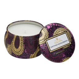 Voluspa ボルスパ ジャポニカ ティンキャンドル S サンティアゴハックルベリー JAPONICA DECORATIVE Tin Candle SANTIAGO HUCKLEBERRY 正規品 ◆ホームフレグランス/芳香/アロマキャンドル/ロウソク