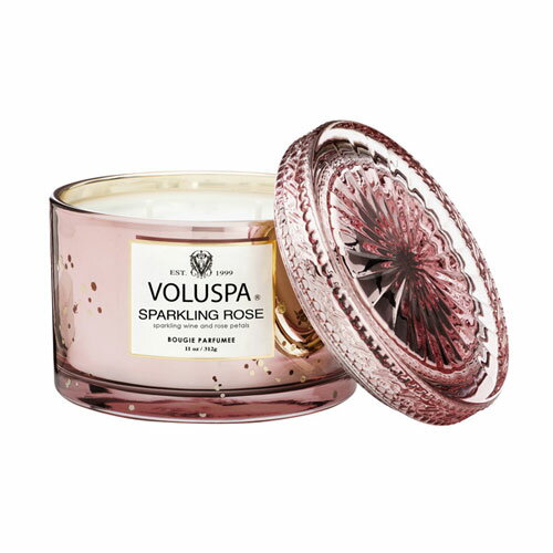 ボルスパ キャンドル Voluspa ボルスパ ヴァーメイル ボックス入り グラスキャンドル スパークリングローズ VERMEIL ambience Box Glass Candle SPARKLING ROSE 正規品 ◆ホームフレグランス/芳香/アロマ/ロウソク