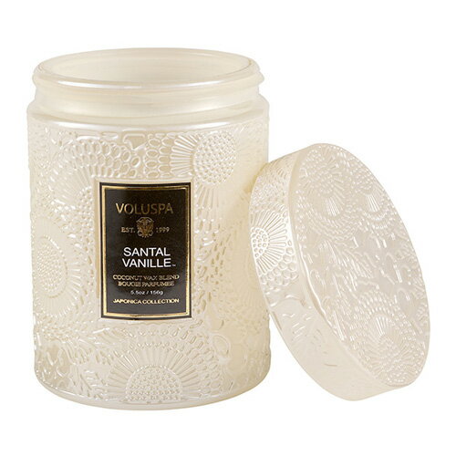 Voluspa ボルスパ ジャポニカ グラスジャーキャンドル M サンタルバニラ JAPONICA Glass COLORED jar candle M SANTAL VANILLE 正規品 ◆ろうそく/蝋燭/トラベル/アウトドア/ルーム/消臭/1/f ゆらぎ/フレグランス/芳香/アロマ/ギフト/プレゼント/香り