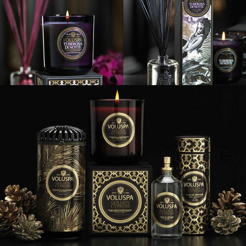 Voluspa ボルスパ メゾンノワール ミニグラスキャンドル ライケン＆ベチバー MAISON NOIR Mini Glass Candle BOXED VOTIVE LICHEN & VETIVER◆ホームフレグランス/芳香/アロマキャンドル/ロウソク