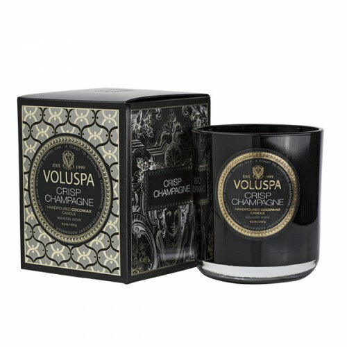 ボルスパ キャンドル Voluspa ボルスパ メゾンブラン クラシックキャンドル クリスプシャンパン MAISON NOIR CLASSIC CANDLE CRISP CHAMPAGNE 正規品 ◆ろうそく/蝋燭/グラスキャンドル/トラベル/アウトドア/ルーム/1/f ゆらぎ/フレグランス/芳香/アロマ/プレゼント/癒し/リラックス/gift