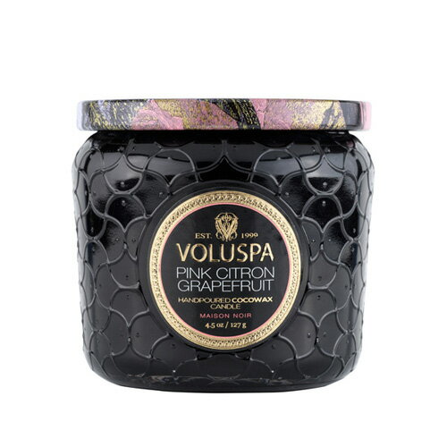 ボルスパ キャンドル Voluspa ボルスパ メゾンブラン プティジャーキャンドル ピンクシトロングレープフルーツ MAISON NOIR PETITE JAR CANDLE PINK CITRON GRAPEFRUIT 正規品 ◆ろうそく/蝋燭/グラスキャンドル/ルーム/1/f ゆらぎ/フレグランス/芳香/アロマ/プレゼント/癒し/リラックス/gift