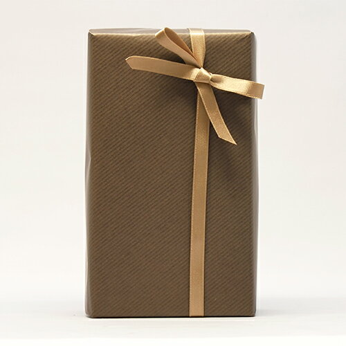 ギフトラッピング 包装紙（茶色＋柄有り）+リボン【有料】 正規品 ◆プレゼント ギフト