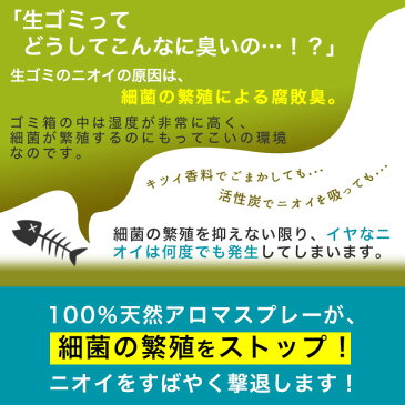 【送料込】天然アロマスプレー【生ゴミの悪臭対策】2本セット（100ml×2）アロマ/アロマスプレー/アロマグッズ/リフレッシュ/生ごみ/消臭/殺菌/ニオイ/臭い/におい/アンチバクテリア/ペパーミント＆ユーカリ