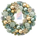 リース クリスマス 緑 グリーン 冬リース 造花リース花輪 ナチュラルリース 冬リース 造花 玄関 32cmオブジェ ウォールディスプレイ 壁飾り 壁掛けアートウォール ウォールデコレーション おしゃれクリスマスリース マカロングリーン L