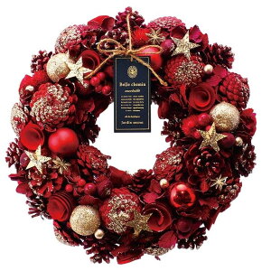 クリスマスリース シャインレッド Lリース クリスマス 冬リース 造花リースドライフラワー ナチュラルリース 33cmウォールディスプレイ ウォールデコアートウォール 壁飾り 壁掛け おしゃれ 造花 玄関 オブジェ 花輪