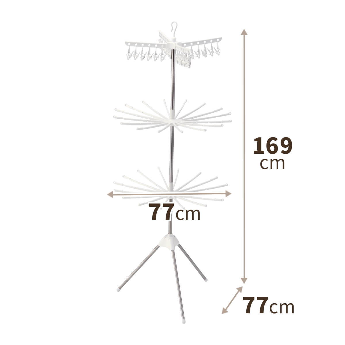 天馬　PORISH　室内物干しポーリッシュ　スタンド物干しパラソル型3段S　PS-25