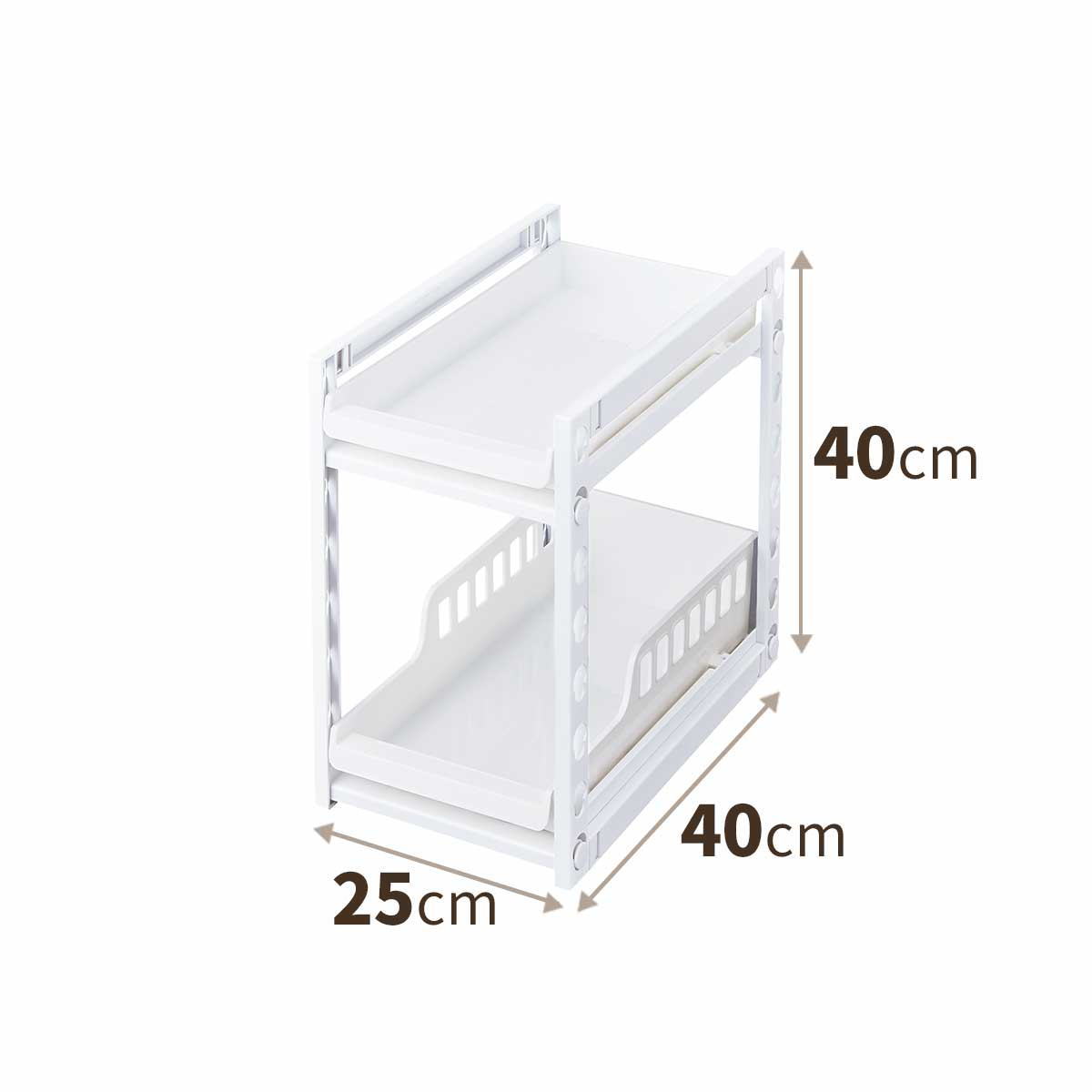 天馬　ファビエ スライド式2段ラック（250浅深）すっきり整頓シリーズ