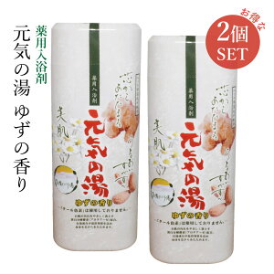 入浴剤【元気の湯 ゆずの香り】2個セット 医薬部外品 温泉 保湿 しっとり ギフト お風呂 大人 子供 赤ちゃん 自分時間 温かい サウナ 健康 肩こり 腸活 むくみ 発汗 温まる 冷え性 リンパ 血流 入浴 腰痛 母の日 父の日 プレゼント