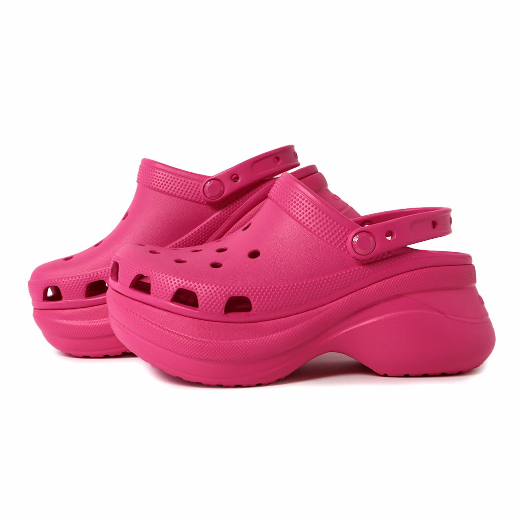[クーポン＆P2倍]crocs クロックス クラシック ベイ クロッグ サンダル CLASSIC BAE CLOG DRAGON FRUIT ( スライド サボ レディース ピンク 厚底 PINK 206302-6ZQ )