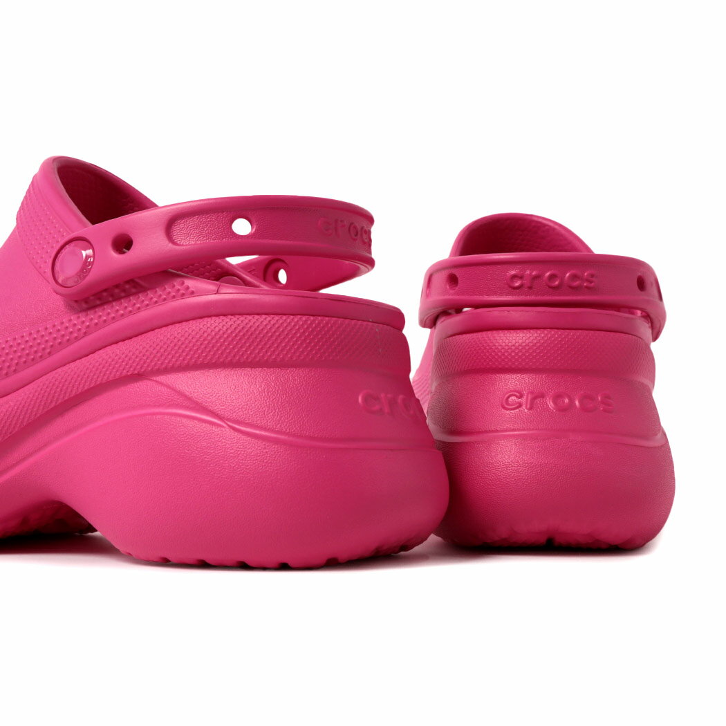 [クーポン＆P2倍]crocs クロックス クラシック ベイ クロッグ サンダル CLASSIC BAE CLOG DRAGON FRUIT ( スライド サボ レディース ピンク 厚底 PINK 206302-6ZQ )