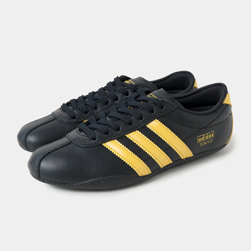樂天商城 - 海外限定 adidas アディダス トーキョー ウィメンズ スニーカー TOKYO W CBLACK/EQTYEL/CBLACK ( 日本未発売 ブラック 黒 黄色 フラット イエロー レディース JR1271 )