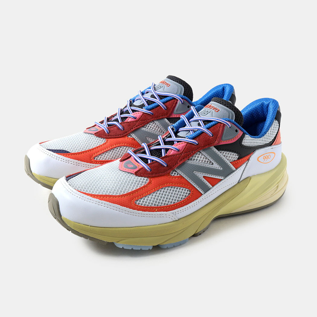 樂天商城 - 海外限定 NEW BALANCE × ACTION BRONSON ニューバランス 990 V6 スニーカー U990AC6 HI-PINK/ROYAL BLUE ( 日本未発売 白 ホワイト マルチカラー メンズ コラボ )