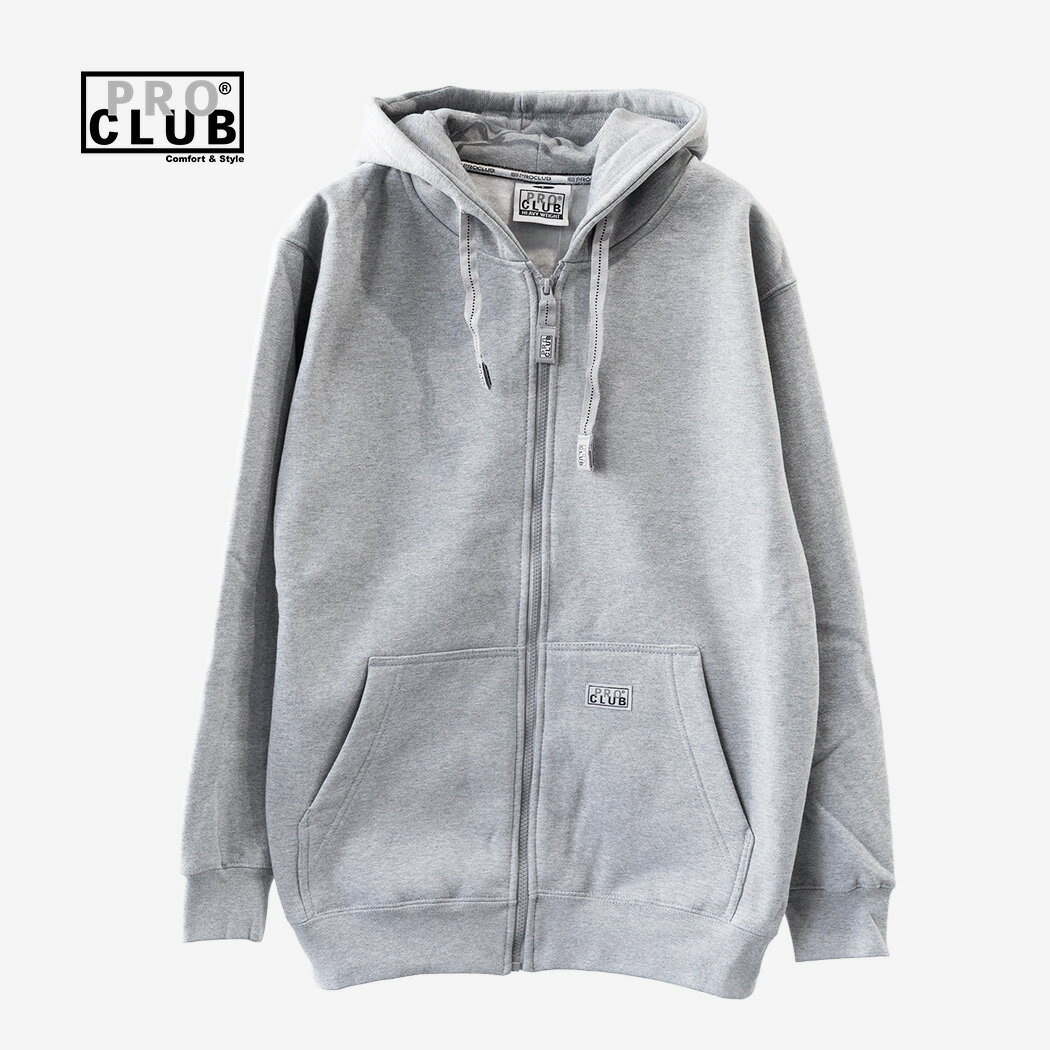PRO CLUB �ץ������ �ѡ����� �ա��ǥ��� HEAVYWEIGHT FULL ZIP FLEECE HOODIE BLACK GRAY �إӡ��������� ...