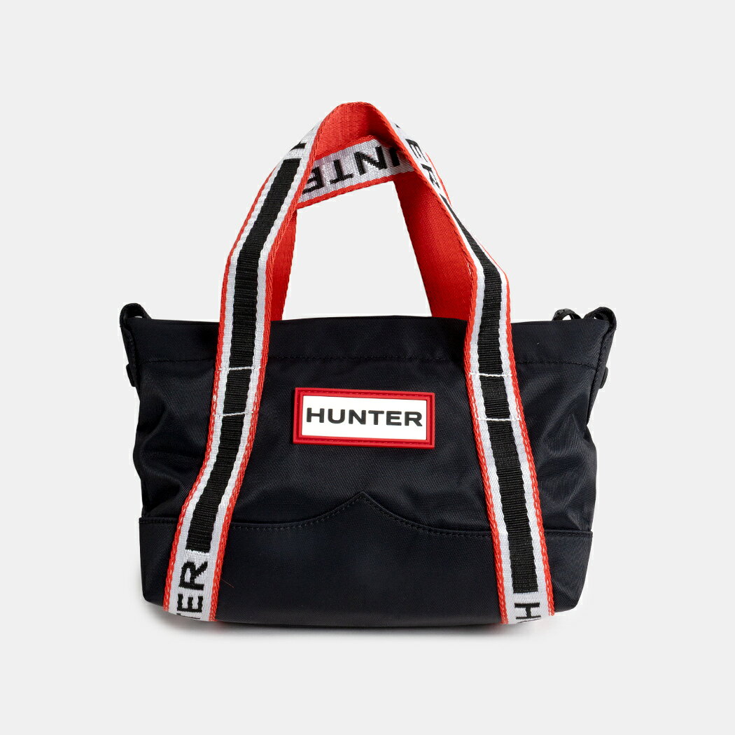樂天商城 - HUNTER ハンター トートバッグ ショルダーバッグ ナイロン ミニ トップ クリップ トート バッグ バッグ NYLON MINI TOPCLIP BLACK ( かばん ナイロン メンズ レディース UBS1203KBMBAH )