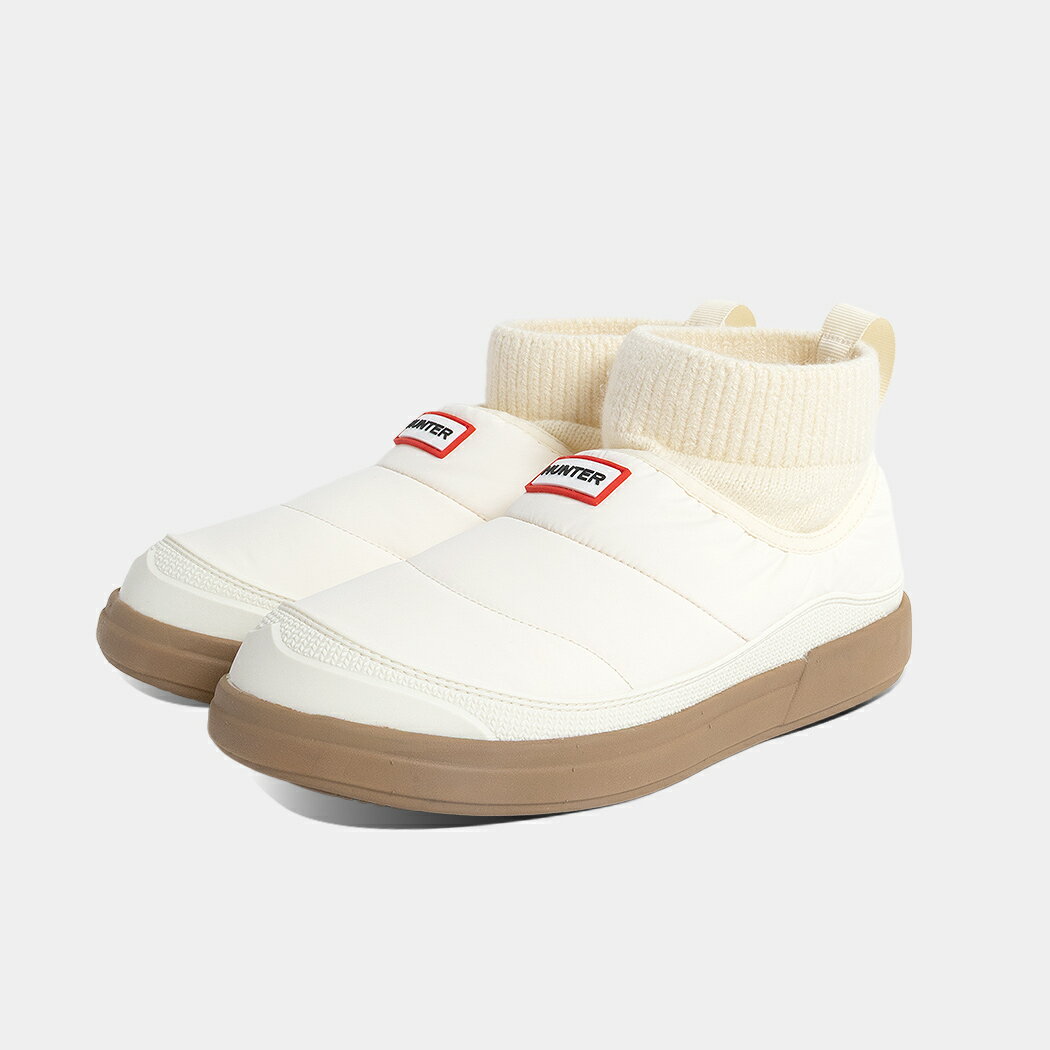Rakuten - [クーポン＆P2倍！]HUNTER ハンター ブーツ インアウトパファーニットカフブーツ WOMEN IN/OUT PUFFER KNITTED CUFF BOOT WHITE/GUM ( 暖かい レディース WFS2265RENWGU )