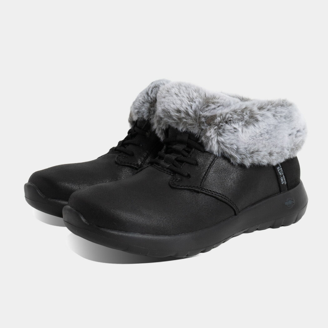 Rakuten - SKECHERS スケッチャーズ ボア ブーツ ファー スリップインズ オンザゴー ジョイ ブーツ Slip-ins ON THE GO JOY BLACK/GRAY ( ブラック 黒 グレー 防寒 暖かい レディース 144803BKGY )