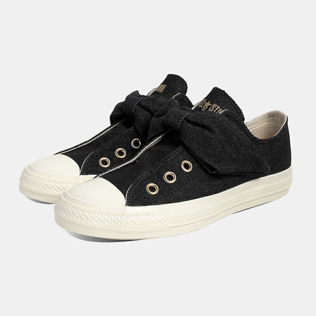 [クーポン＆P2倍！]コンバース オールスター リボンストラップ スニーカー CONVERSE ALL STAR RIBBONSTRAP DM OX BLACK ブラック 黒 デニム メンズ レディース 31317520