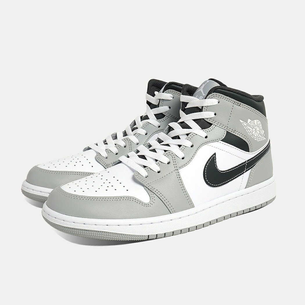 樂天商城 - NIKE AIR JORDAN 1 MID “LIGHT SMOKE GREY/WHITE” ナイキ エア ジョーダン 1 ミッド スニーカー ( 白 ホワイト グレー 554724-078 )