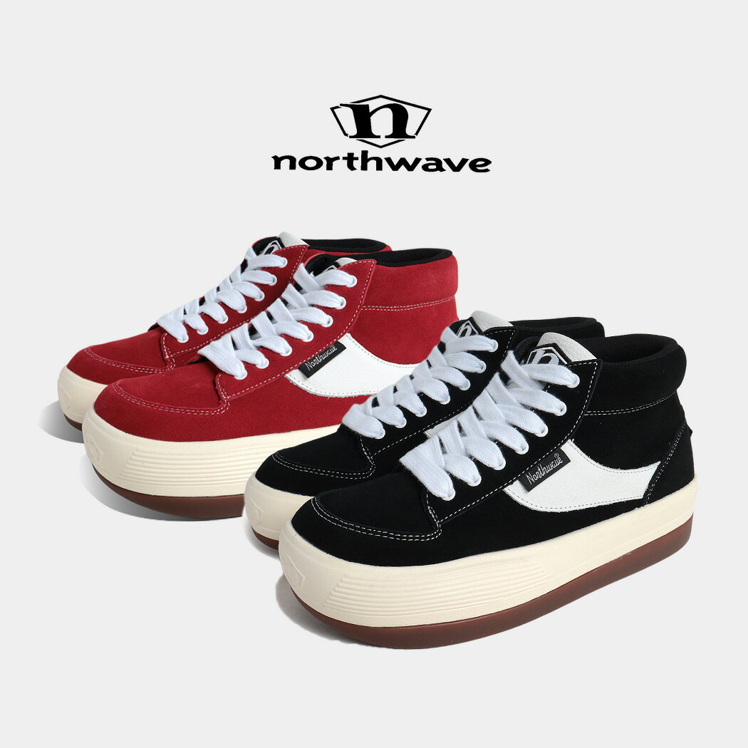 樂天商城 - 【1000円OFFクーポン発行中!】NORTHWAVE ノースウェーブ エスプレッソ チリ スエード スニーカー ESPRESSO CHILLI SUEDE 90s BLACK/WHITE ( レッド 赤 ブラック 黒 ハイカット 厚底 メンズ NW008 )