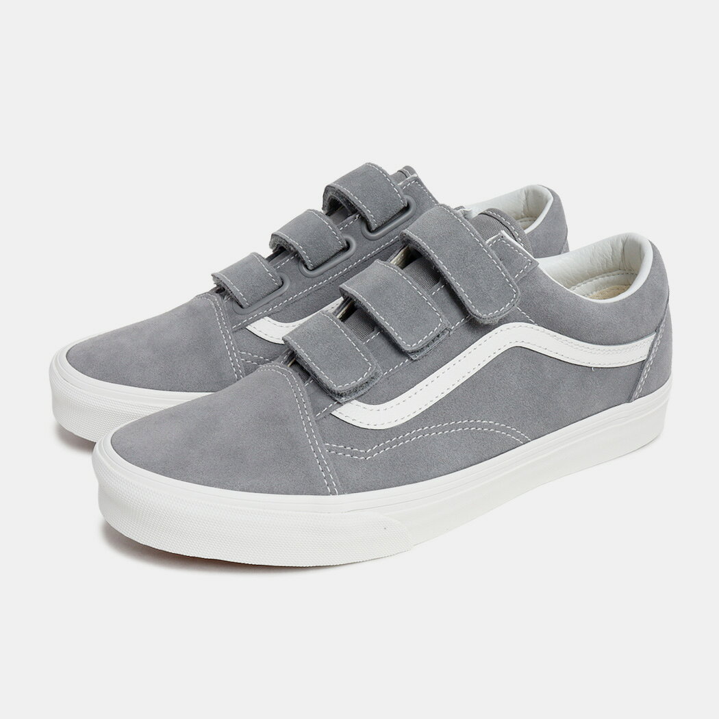 樂天商城 - VANS バンズ オールド スクール V スニーカー OLD SKOOL V SUEDE FROST GRAY ( ヴァンズ グレー ベルクロ スエードスニーカー メンズ VN000DAF85T )