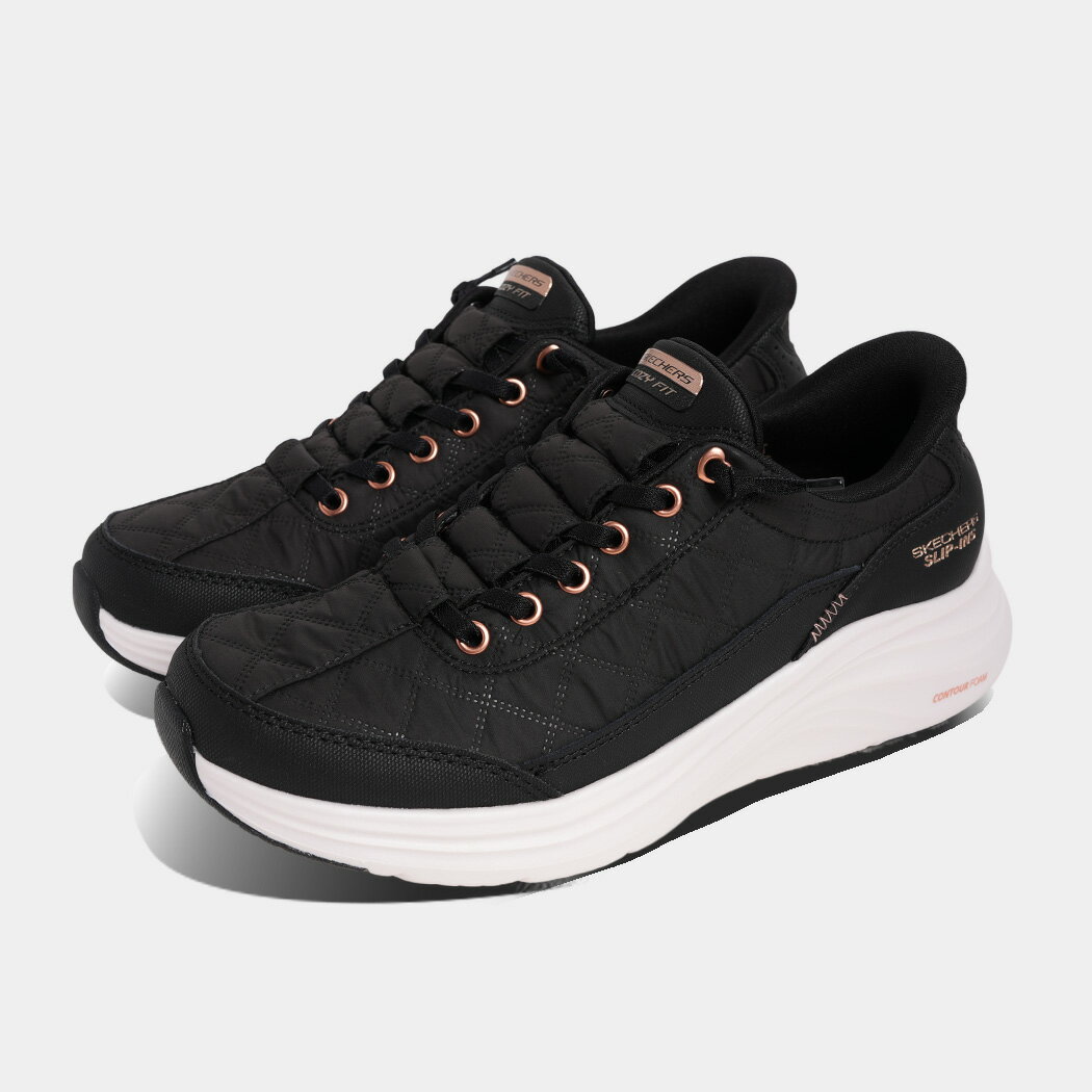 [クーポン＆P2倍！]スケッチャーズ コンツアーフォーム スニーカー SKECHERS CONTOUR FOAM BLACK/ROSE GOLD ( ブラック 黒 レディース スリップインズ メンズ 150413WTRG )