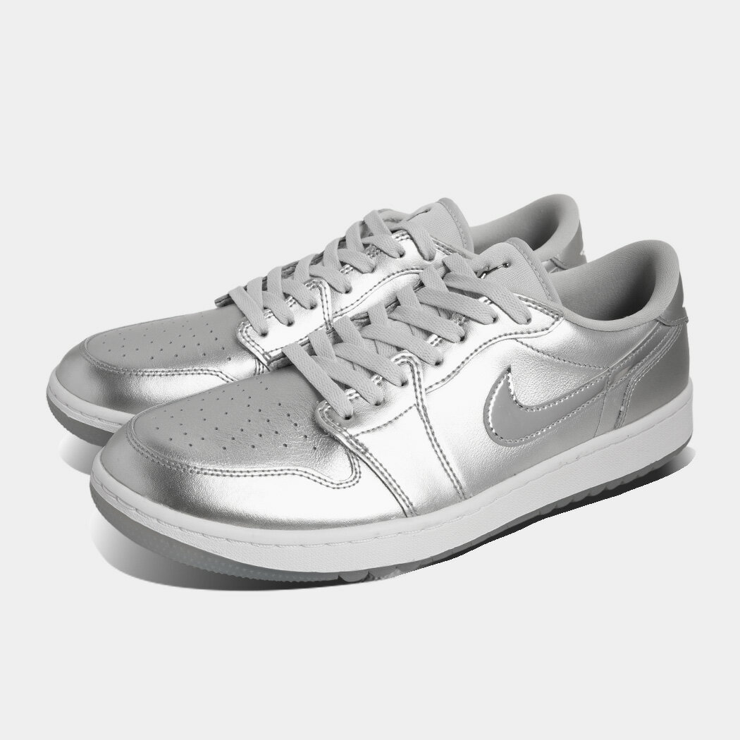 ナイキ エアジョーダン 1 ロー ゴルフ スニーカー NIKE AIR JORDAN 1 LOW GOLF GIFT GIVING ( シルバー AJ1 ゴルフシューズ メンズ レ..