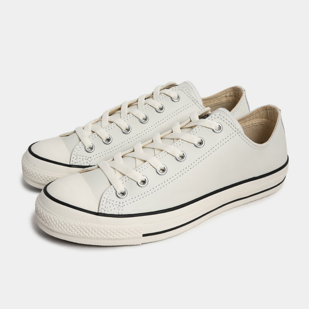 [クーポン＆P2倍！]コンバース レザー オールスター OX スニーカー CONVERSE LEATHER ALL STAR OX WHITE ( レザースニーカー ローカット クリーム メンズ レディース 31311320 )