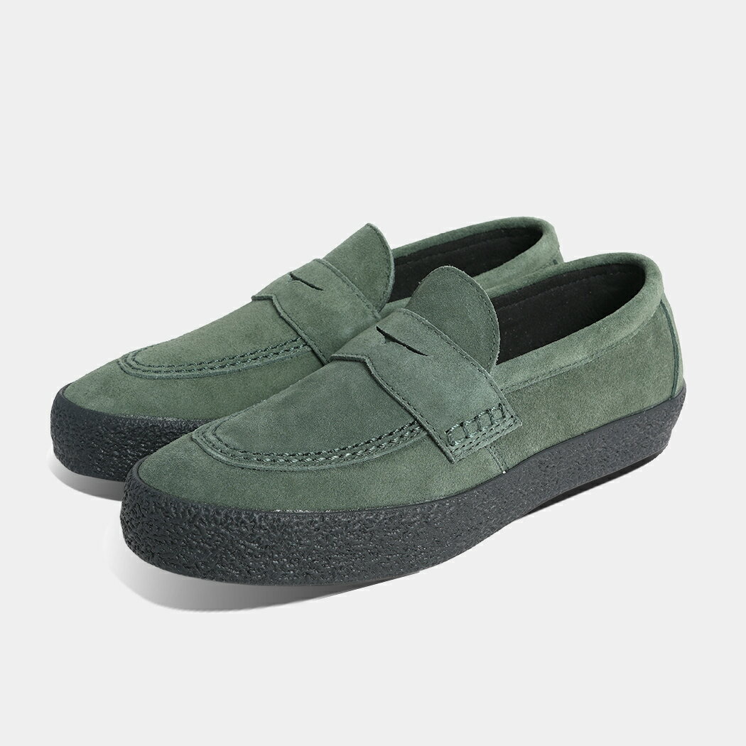 [クーポン＆P2倍！]コンバース コイン ローファー スニーカー CONVERSE CS LOAFER II SK DARK GREEN BLACK 緑 グリーン スエード スケート SKATE メンズ レディース 33702641