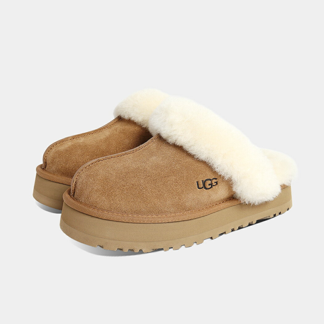 UGG アグ ウィメンズ ディスケット サンダル スリッパ シューズ レディース W DISQUETTE CHESTNUT ( 厚底 茶色 ブラウン ファー 1122550 )