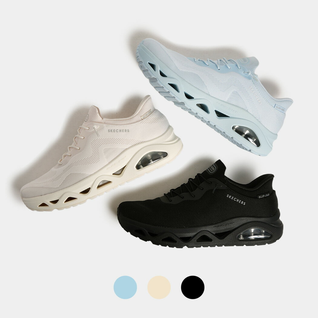 [クーポン＆P2倍！]SKECHERS スケッチャーズ ウノ グライドステップ スニーカー UNO GLIDE STEP BLACK LIGHT BLUE OFF WHITE ( ブラック 黒 ライトブルー ホワイト 白 レディース ハンズフリー スリップインズ 190115 )