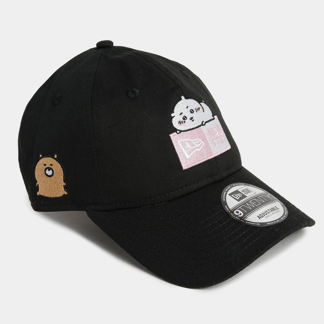 樂天商城 - ニューエラ ちいかわ コラボ NEW ERA × CHIIKAWA ボックスロゴ ベースボール キャップ 帽子 9TWENTY ちいかわ BLACK ( かわいい ブラック 黒 レディース 14864518 )