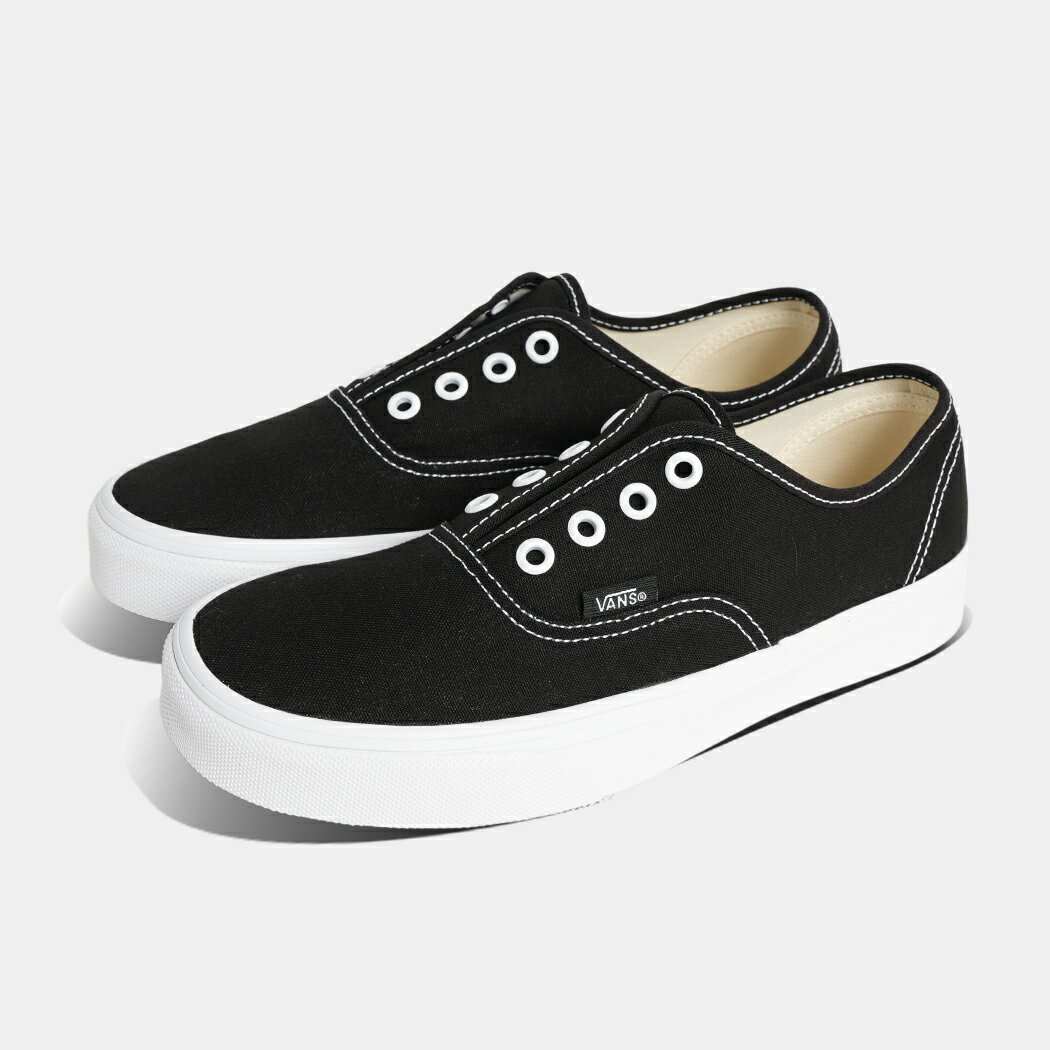 樂天商城 - VANS ヴァンズ AUTHENTIC オーセンティック ゴア スニーカー GORE BLACK WHITE ( バンズ キャンバス 黒 白 紐なし スリッポン 履きやすい メンズ レディース ウィメンズ VN000VA9BA2 )