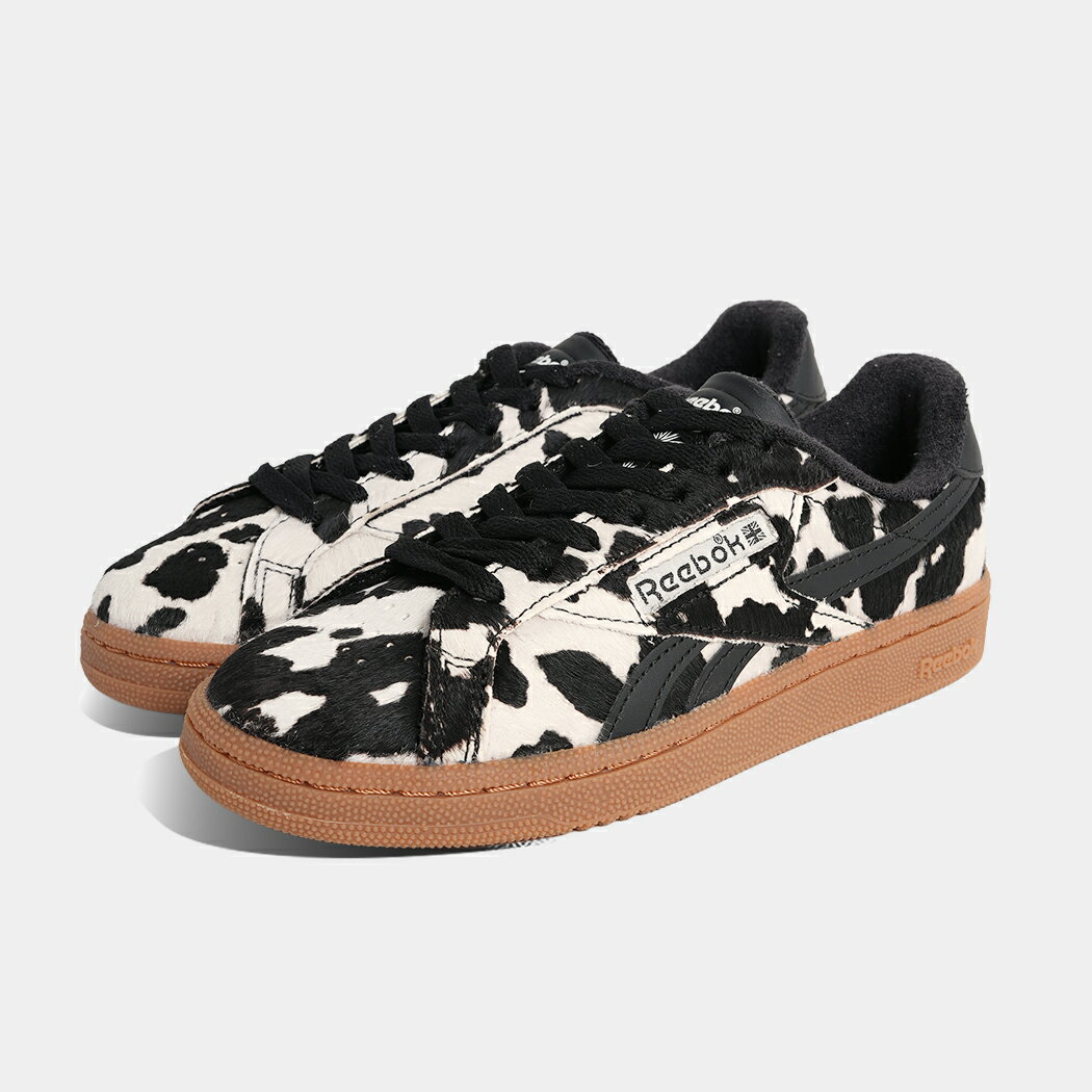 [クーポン＆P2倍!]REEBOK リーボック CLUB C クラブ グラウンズ ユーケー スニーカー GROUNDS UK COW PRINT ( 牛柄 カウ ヘアレザー ハラコ レディース ウィメンズ 100262103 )