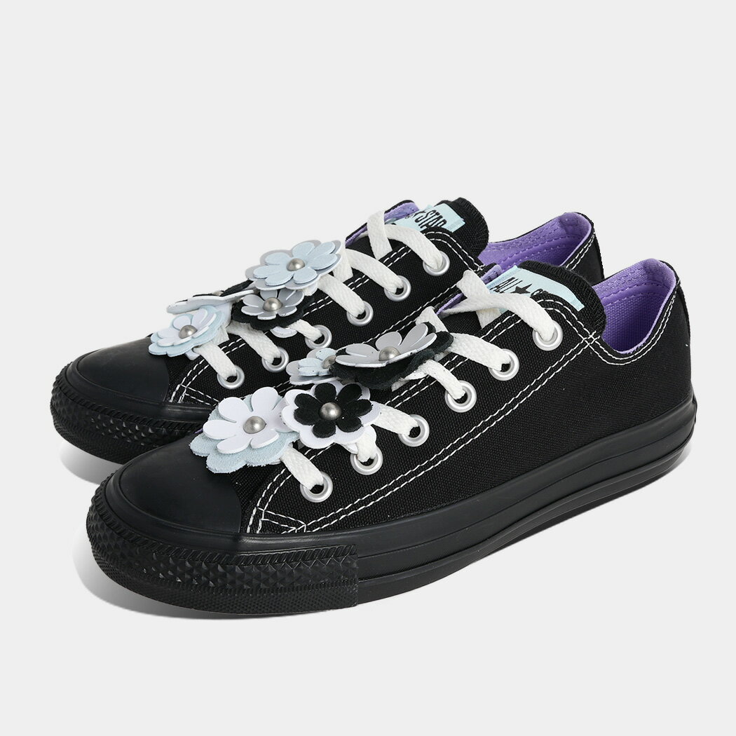 樂天商城 - コンバース オールスター フラワー チャーム ローカット スニーカー CONVERSE ALL STAR FLOWER CHARM OX ( 黒 花 キャンバス メンズ レディース 31318170 )