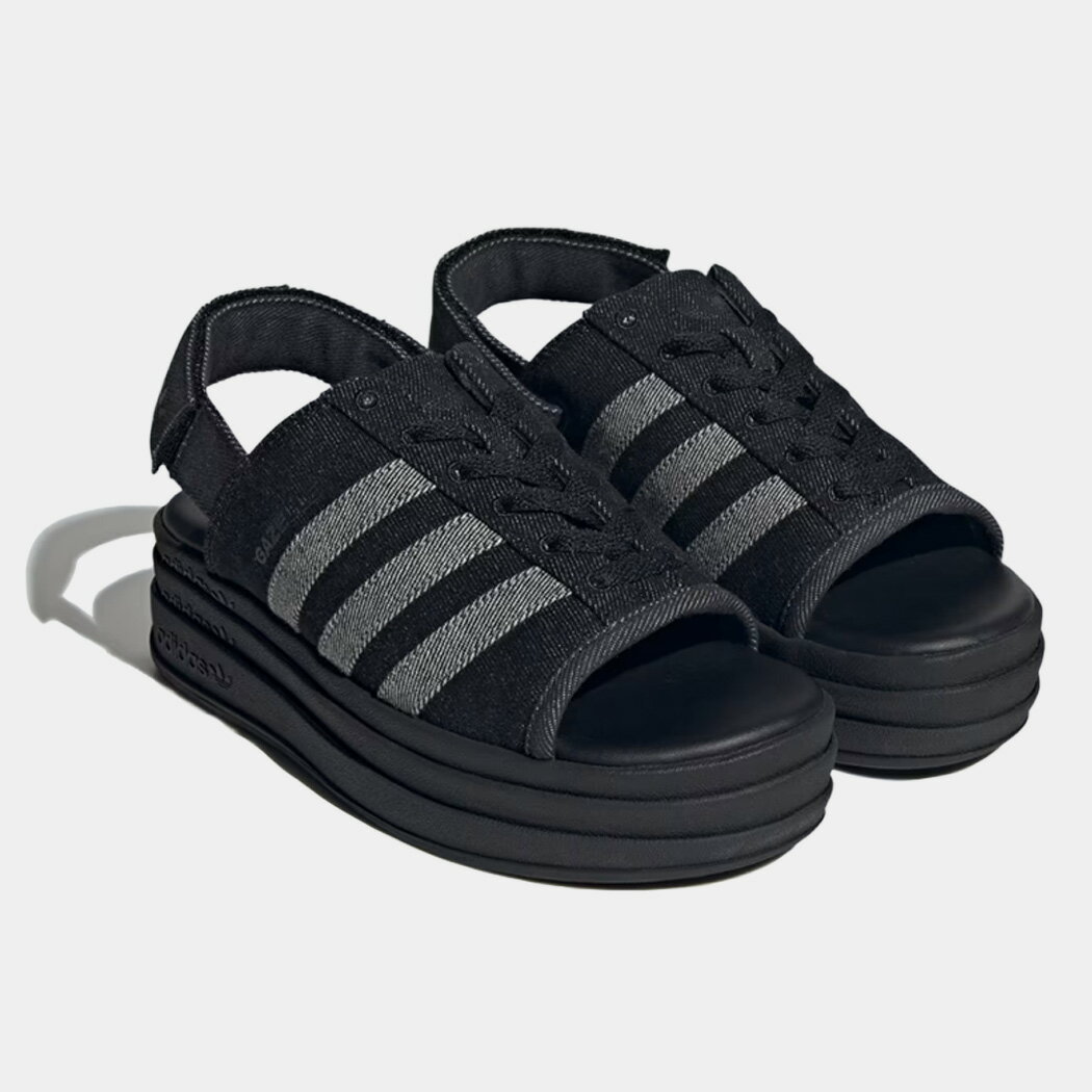 樂天商城 - アディダス ガゼル ボールド 厚底 サンダル GAZELLE BOLD SANDALS CORE BLACK DENIM ( 黒 ブラック デニム ストラップ ベルト レディース ウィメンズ メンズ KI0007 )
