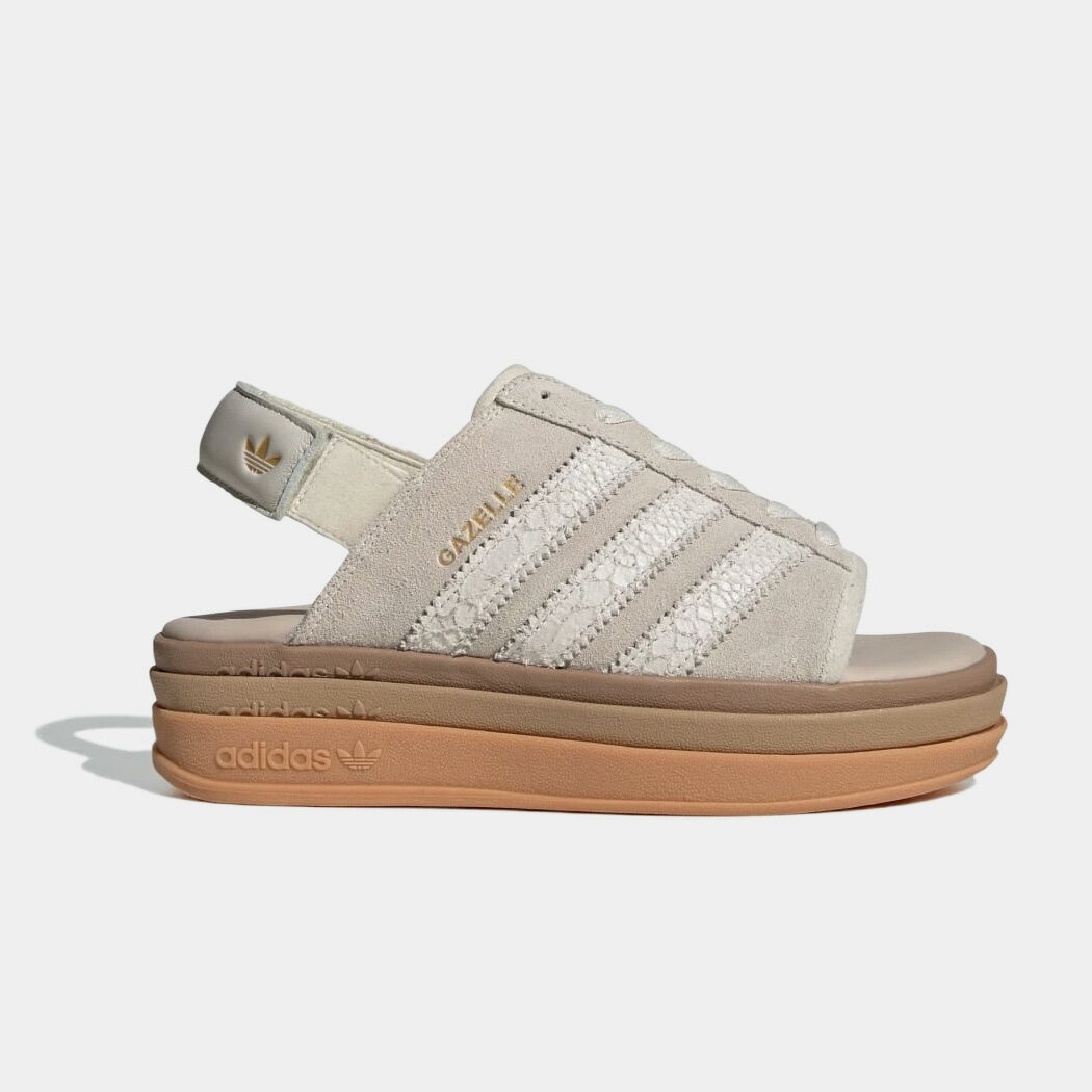 樂天商城 - アディダス ガゼル ボールド 厚底 サンダル GAZELLE BOLD SANDALS BEIGE SUEDE ( ベージュ スエード ストラップ ベルト ガムソール レディース ウィメンズ メンズ IH6632 )