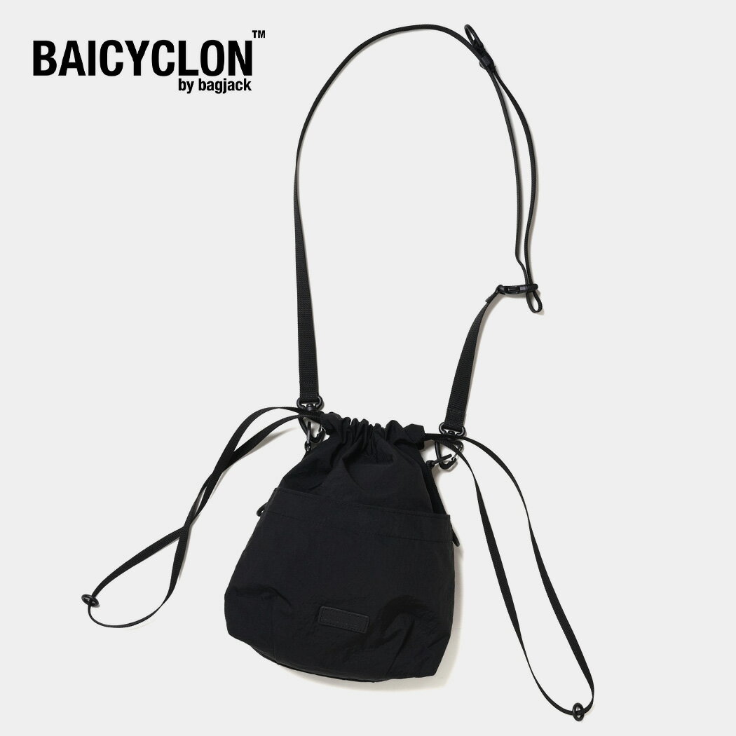 樂天商城 - バイシクロン 巾着 ショルダー バッグ BCL-114 DRAWSTRING SHOULDER BAG BLACK ( ナイロン 斜め掛け コーデュラ CORDURA メンズ レディース bagjack 鞄 )