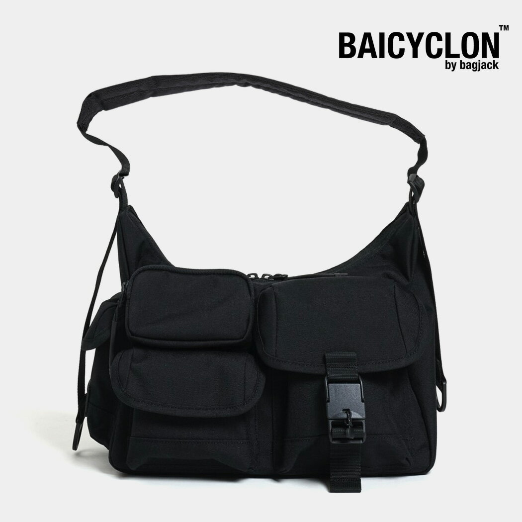 樂天商城 - バイシクロン マルチ ポケット ショルダー バッグ BCL-85 MULTI POCKET SHOULDER BAG SMALL BLACK ( ナイロン メンズ レディース bagjack 鞄 大きめ コーデュラ CORDURA )