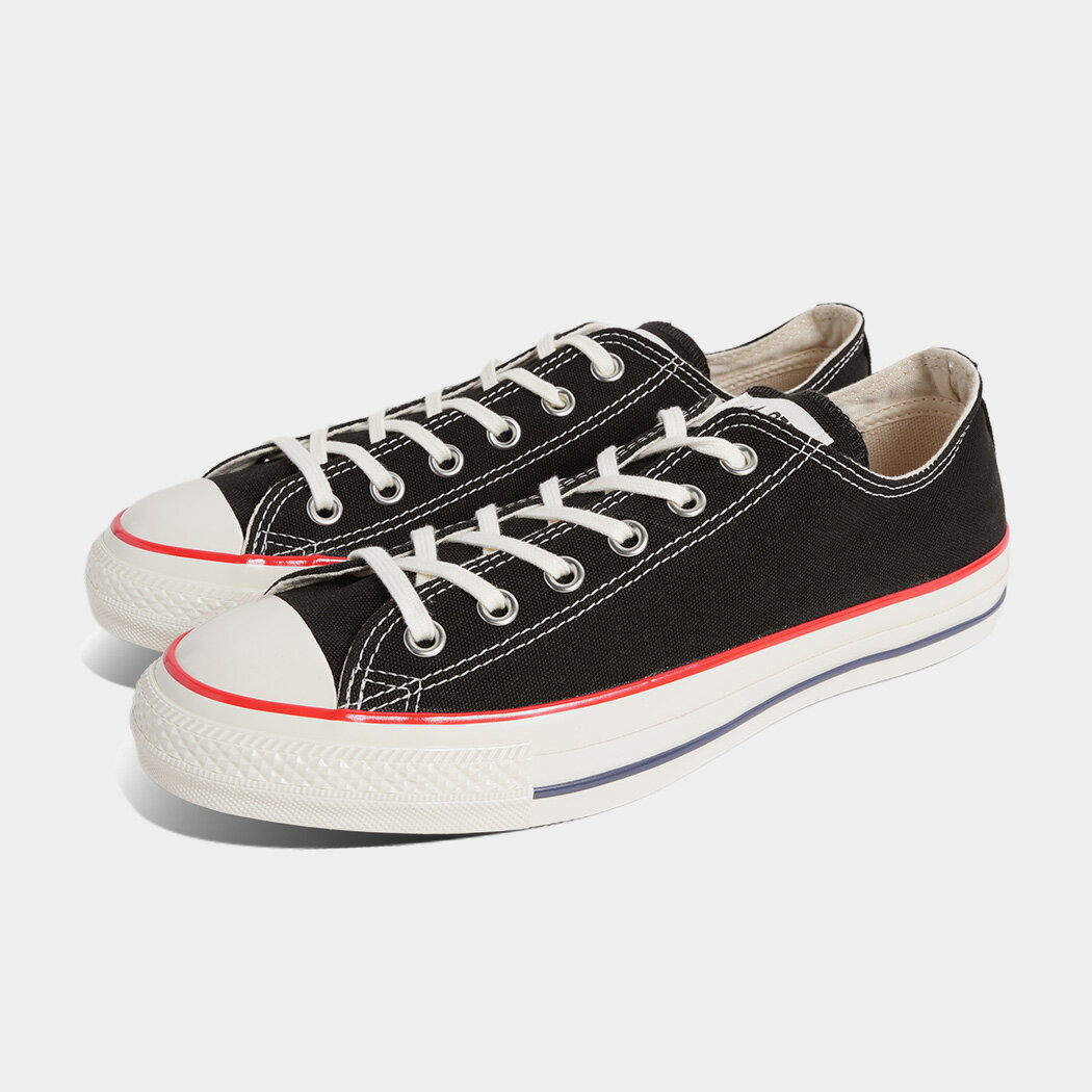樂天商城 - コンバース オールスター エイジド ローカット スニーカー CONVERSE ALL STAR AGED TC OX BLACK ( 黒 赤 ワンポイント ライン メンズ レディース 31318210 )