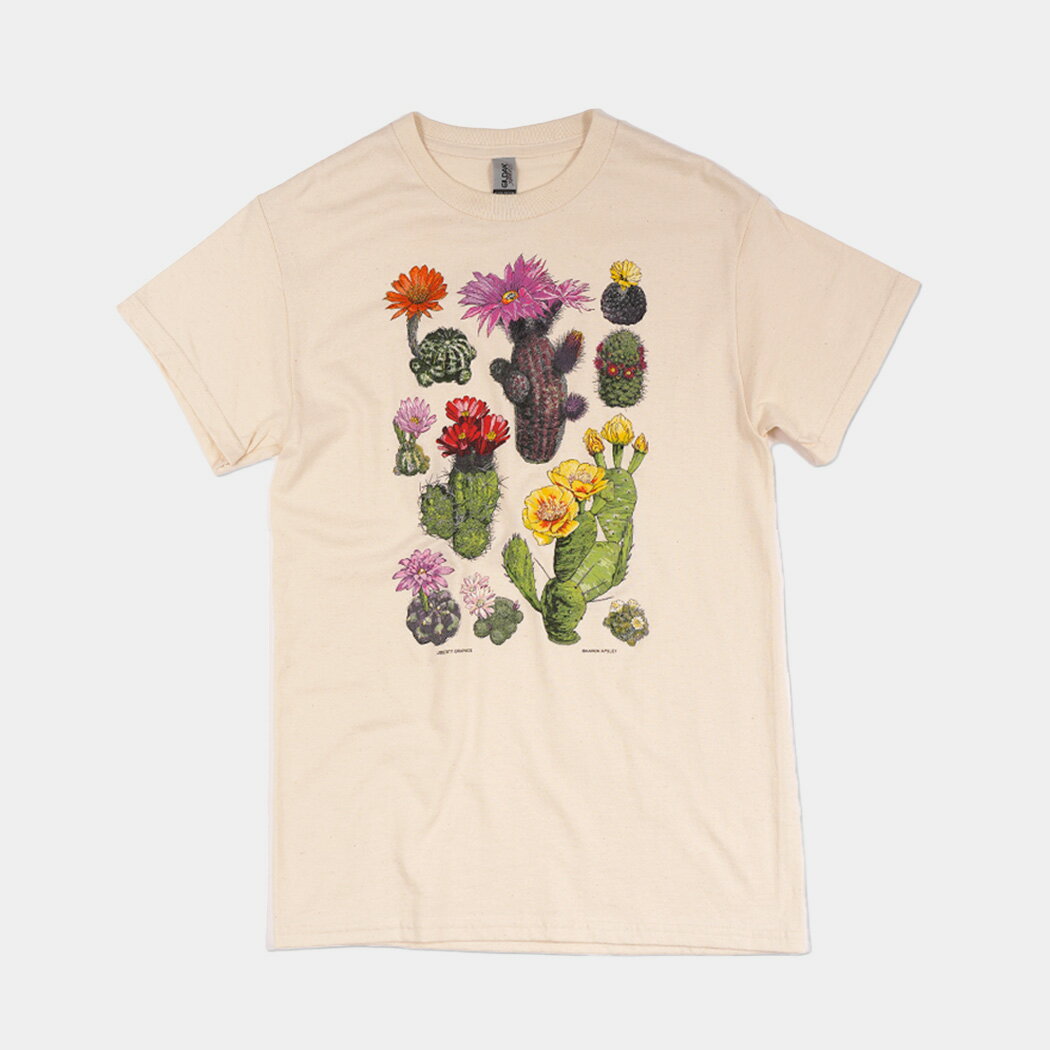 Rakuten - リバティ グラフィックス Tシャツ トップス 224 LIBERTY GRAPHICS Desert Flowers T-shirt NATURAL ( 白 カットソー サボテン 半袖 プリント デザイン アート メンズ レディース )